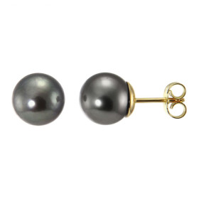  Boucles d oreilles Or jaune 750 perles culture Tahiti Diamètre des perles culture : 9mm Qualité des perles culture : AAA ...