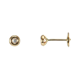  Boucles d oreilles Or 750 Diamants Poids total des Diamants : 0,08 carat Qualité des Diamants : HSI Sytsème sécurité Alpa 