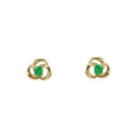  Boucles d oreilles Or Jaune 750/1000 Emeraude Diamètre des pierres : 2mm Dimensions du motif : 5 x 5 mm 
