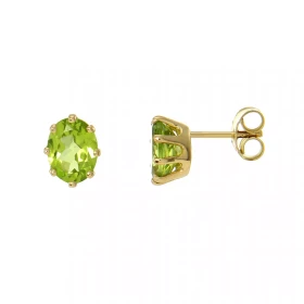  Boucles d oreilles Or Jaune Péridot Ces pierres sont serties sur des chatons à 8 griffes Les dimensions des péridots sont...