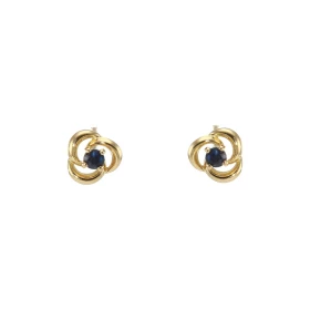 Boucles d oreilles Or Jaune 750/1000 Saphirs Diamètre des pierres : 2mm Dimensions du motif : 5 x 5 mm 
