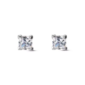  Boucles d oreilles Oxyde zirconium Carrés Or Blanc 375 Pierres 5x5mm 