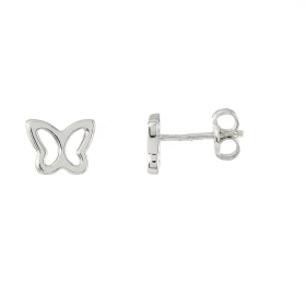  Boucles d oreilles Papillons Or Blanc 375 Dimensions d une boucle vue face : 6x7mm Système fermeture : poussettes 
