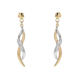 Boucles d oreilles 2 ors 750/1000 forme signe infini serti d un petit diamant au centre Dimensions boucle : 4x25mm Système...