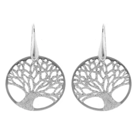 Boucles d oreilles pendantes Argent 925 Motif Arbre vie rond 30mm diametre Longueur des boucles d oreilles : 4,5cm