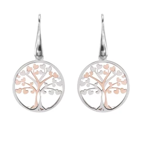 Boucles d oreilles pendantes Argent 2 tons Arbre vie 20mm Boucles d oreilles pendantes argent rhodié rosé composées d un a...