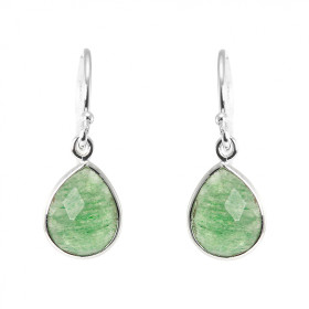 Boucles d oreilles Pendantes Argent 925 Aventurine Poire facettée 9x7mm Pierres forme poire facettées mesurant 9x7mm Dimen...
