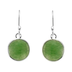 Boucles d oreilles Pendantes Argent 925 Aventurine Ronde 12mm Pierres rondes taille cabochon 12mm diamètre Dimensions d un...
