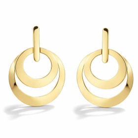 Boucles d oreilles pendantes argent 925 doré composées 2 cercles 16 22mm diamètre Longueur totale : 27mm Système d attache...