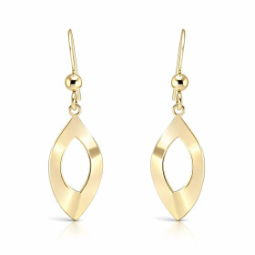 Boucles d oreilles pendantes argent 925 doré composées d une goutte ondulée 10x20mm Longueur totale : 33mm Système d attac...