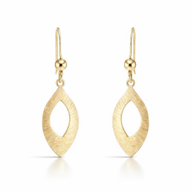 Boucles d oreilles pendantes argent 925 doré composées d une navette argent brossé 10x20mm Longueur totale : 32mm Système ...