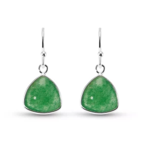 Boucles d oreilles Pendantes Argent 925 Aventurine Triangulaire 10mm Ces boucles d oreilles pendantes sont serties pierres...