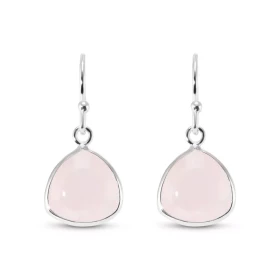 Boucles d oreilles Pendantes Argent 925 Quartz Rose Triangulaire 10mm Ces boucles d oreilles pendantes sont serties pierre...