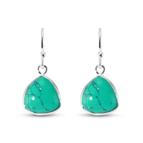 Boucles d oreilles Pendantes Argent 925 Turquoise Reconstituée Triangulaire 10mm Ces boucles d oreilles pendantes sont ser...