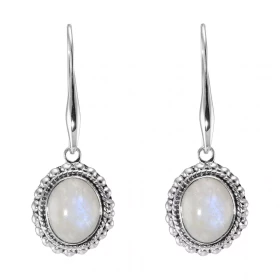 Boucles d oreilles Pendantes Argent 925 Labradorite Ovale 12x10mm Pierres ovales 12x10mm taillées cabochon Pierres fixées ...