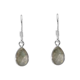 Boucles d oreilles Pendantes Argent 925 Labradorite Poire 10x7mm Pierres 10x7mm taillées cabochon Système fermeture: croch...