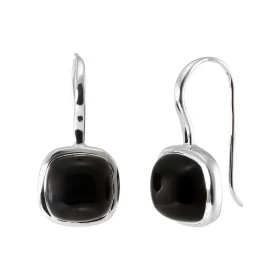 Boucles d oreilles Pendantes Argent 925 Onyx Coussin 10x10mm Pierres taille cabochon forme coussin 10x10mm Dimensions d un...