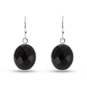 Boucles d oreilles Pendantes Argent 925 Onyx Ovale 12x10mm Pierres ovales facettées mesurant 12x10mm Dimensions d une bouc...