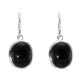 Boucles d oreilles Pendantes Argent 925 Onyx Ovale 12x10mm Pierres ovales 12x10mm taillées cabochon Pierres fixées par un ...