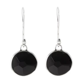 Boucles d oreilles Argent 925 Onyx Ronds 12mm Pierres rondes taillées à facettes 12mm diamètre Dimensions d une boucle d o...