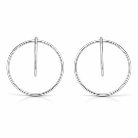 Boucles d oreilles pendantes argent 925 rhodié composées 2 cercles 22 33mm diamètre soudés Longueur totale : 34mm Système ...