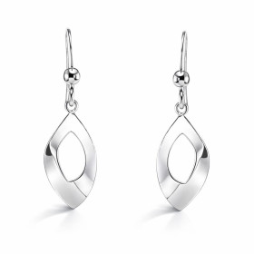 Boucles d oreilles pendantes argent 925 rhodié composées d une goutte ondulée 10x20mm Longueur totale : 33mm Système d att...