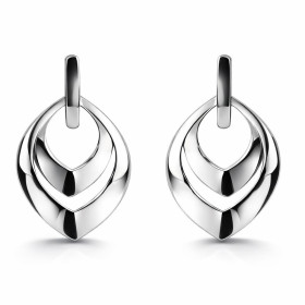 Boucles d oreilles pendantes argent 925 rhodié composées 2 navettes dont plus grande mesure 22x27mm Largeur : 22mm Longueu...