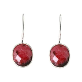  Boucles d oreilles Pendantes Argent 925 Rhodonite Ovale 12x10mm Pierres ovales facettées mesurant 12x10mm Dimensions d un...