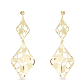 Boucles d oreilles pendantes argent doré composées 2 losanges un style vitrail Largeur : 18mm Longueur totale : 50mm Systè...