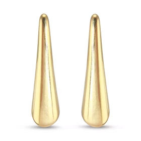 Boucles d oreilles pendantes argent doré forme conique Largeur : 10mm Longueur : 42mm Système d attache : poussette belge
