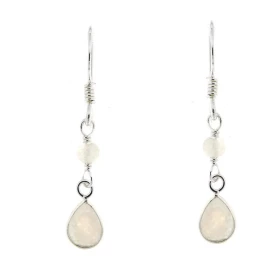 Boucles d oreilles Labradorite Argent Labradorite taille poire 8x6mm Labradorite facetté 3mm diamètre Longueur des boucles...