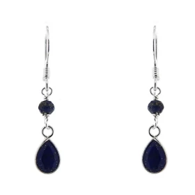 Boucles d oreilles Lapis Lazuli Argent Lapis Lazuli taille poire 8x6mm Lapis Lazuli facetté 3mm diamètre Longueur des bouc...