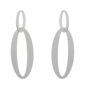 Boucles d oreilles pendantes argent rhodié composées 2 maillons Largeur : 22mm Longueur totale : 62mm Système d attache : ...