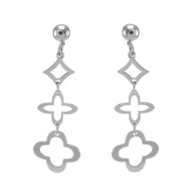 Boucles d oreilles pendantes argent rhodié composées 3 formes géométriques Largeur : 13mm Longueur totale : 37mm Système d...