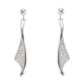 Boucles d oreilles Pendantes Argent 925 Rhodié Oxydes Motif argent rhodié un pavage d oxydes zirconium Les dimensions du m...