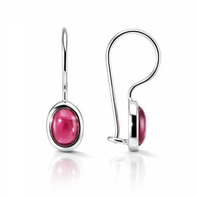  Boucles d oreilles Pendantes Grenat Ovale 7x5mm Argent 925 Longueur : 19mm 