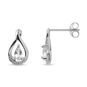  Boucles d oreilles Pendantes Or Blanc 375 Aigue Marine Diamant Boucles d oreilles Or Blanc 375 (9 carats) Motif serti d u...
