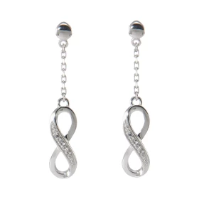 Boucles d oreilles pendantes signe infini Oxydes Argent rhodié Boucles d oreilles pendantes Argent rhodié composées d un s...