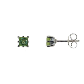  Boucles d oreilles Argent 925 Péridot serties pierres 4mm 