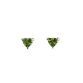 Boucles d oreilles Argent 925 Péridot serties pierres taille trillion 4mm