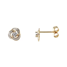  Boucles d oreilles Or Jaune 750 diamants Ces boucles sont serties 2 diamants 1,5mm diamètre Ces diamants sont sertis dans...