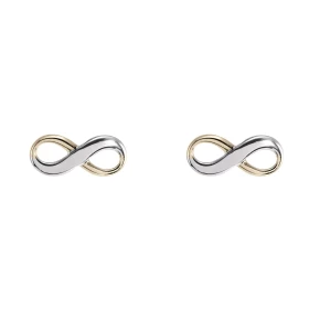 Boucles d oreilles puces 2 ors 375 signe l infini Dimension puce : 4x10mm