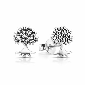 Boucles d oreilles puces argent 925 forme d arbre vie Dimension : 7,7x9,4mm Système d attache : poussette belge