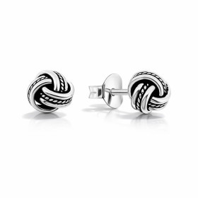 Boucles d oreilles puces argent 925 forme nœud éternel Dimension : 6x6mm Système d attache : poussette belge