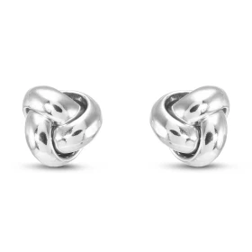 Boucles d oreilles puces argent rhodié forme noeud Largeur : 9mm Longueur : 9mm Système d attache : poussette belge