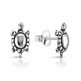 Boucles d oreilles puces argent 925 forme tortue Dimension : 4,6x8mm Système d attache : poussette belge