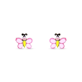 Boucles d oreilles puces argent pour enfant forme papillon émail Dimension : 8x7mm Système d attache : poussette belge