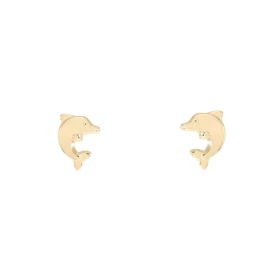 Boucles d oreilles puces Or Jaune 375 forme dauphin Dimension puce : 5x6mm