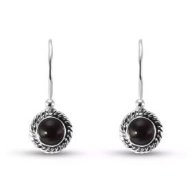 Boucles d oreilles Vintage Pendantes Argent 925 Améthyste Ronde 5mm Ces boucles d oreilles pendantes sont serties pierres ...