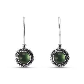 Boucles d oreilles Vintage Pendantes Argent 925 Aventurine Ronde 5mm Ces boucles d oreilles pendantes sont serties pierres...